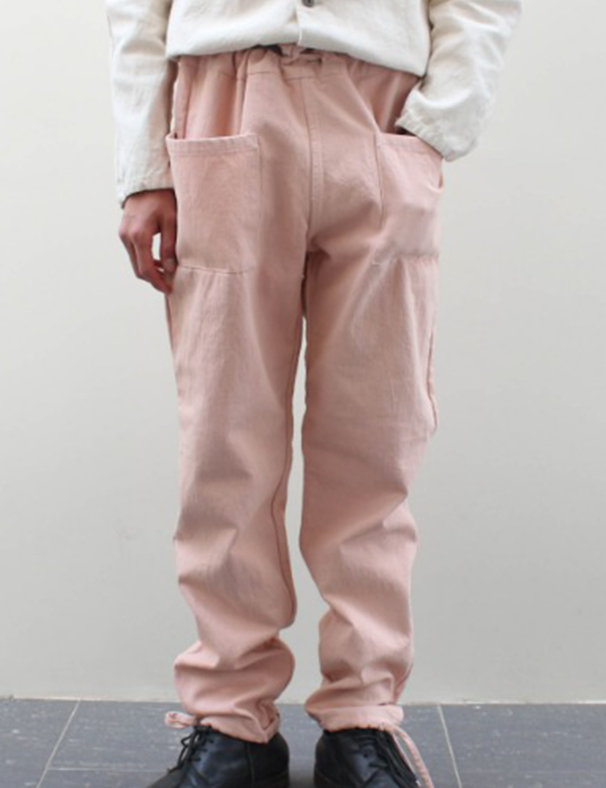 PATCH TROUSER_PINK COTTON