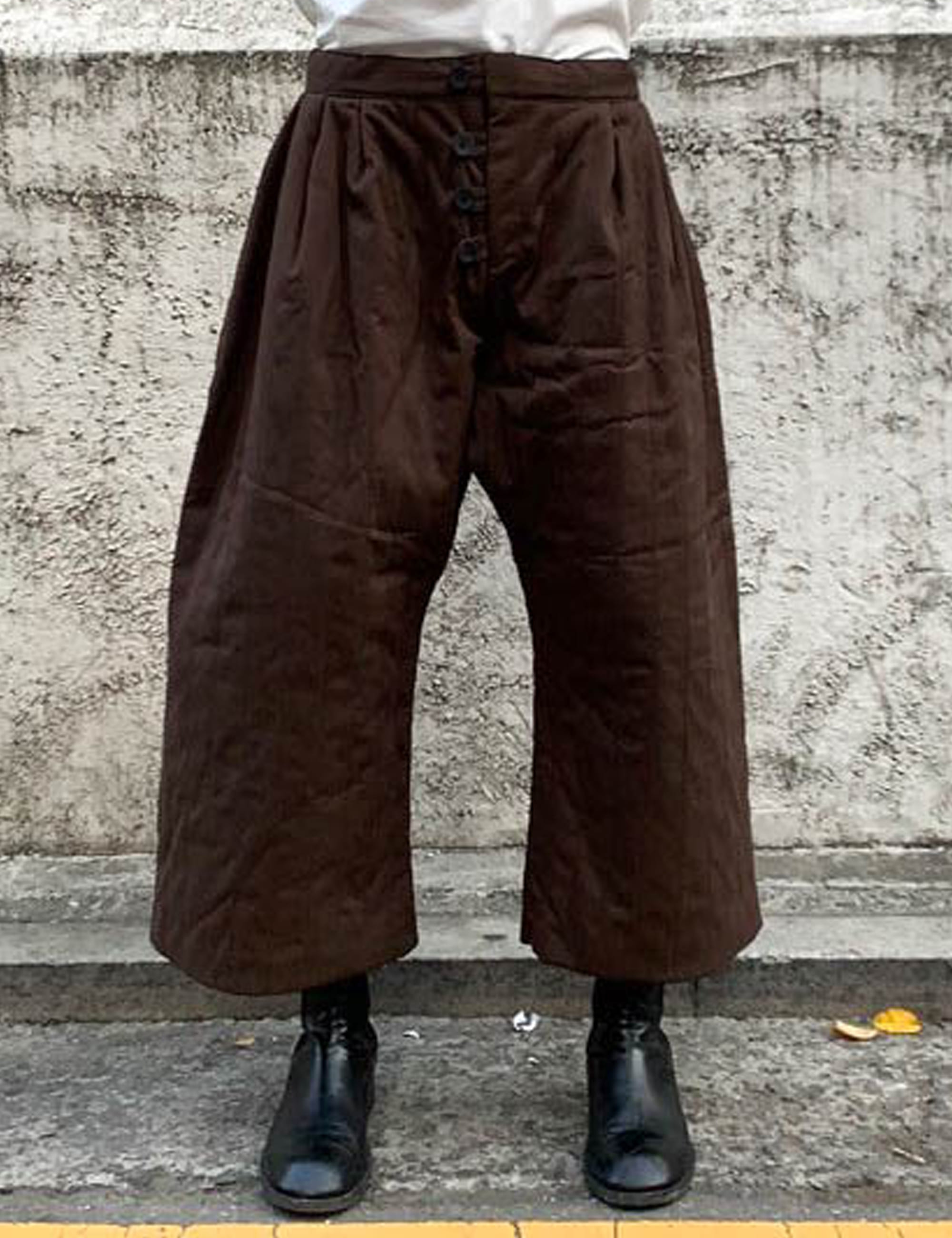 [EXCLUSIVE] QUILTED PANT_BROWN BRUSHED COTTON, QUILTED
