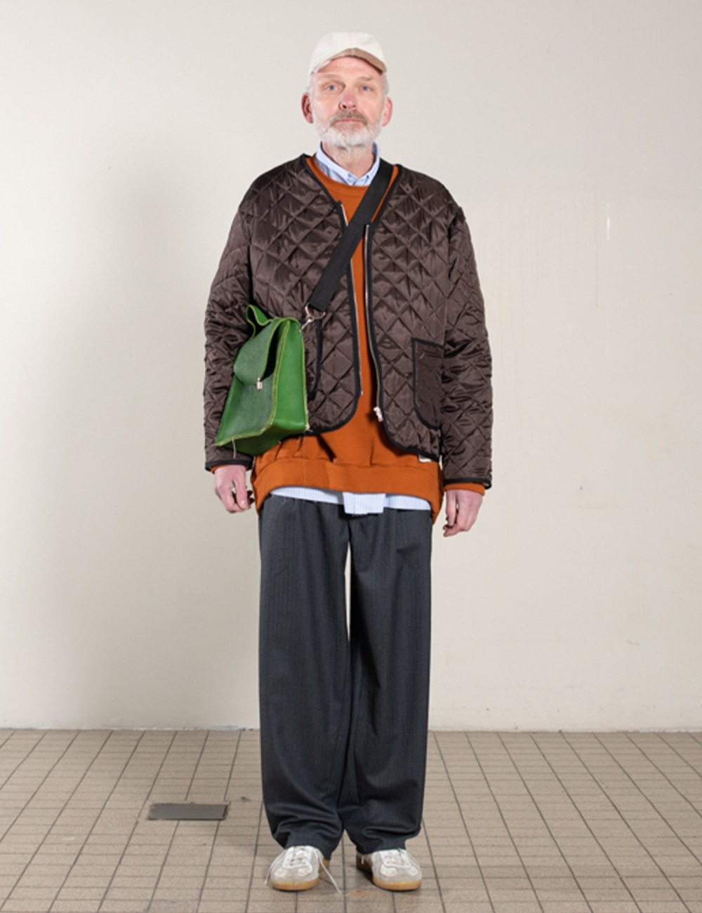 QUILTED LINNING JACKET_BROWN