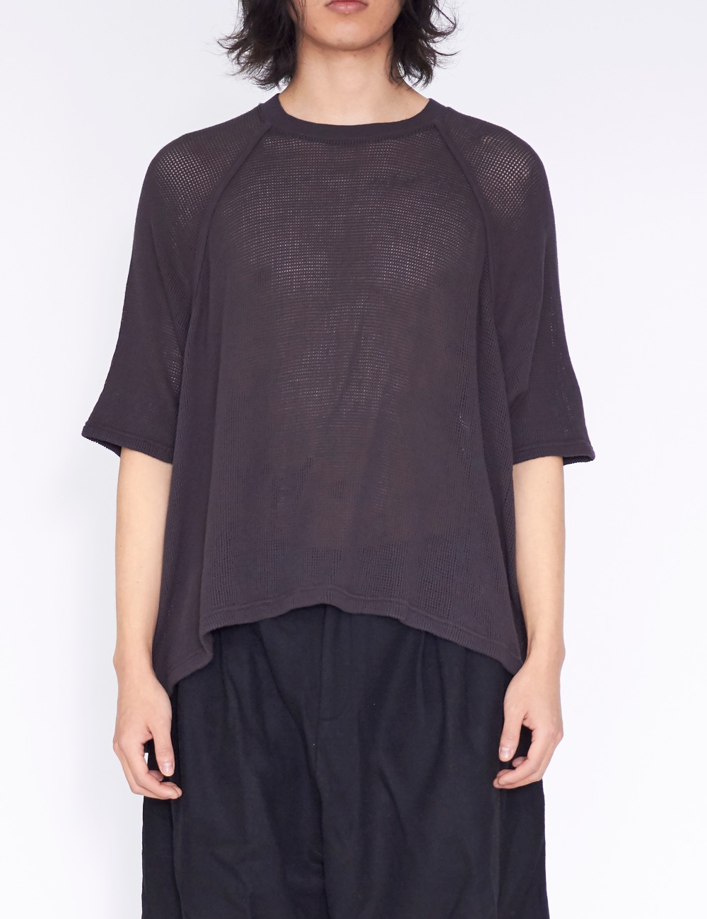 WIDE FIT MESH TEE_SUMI