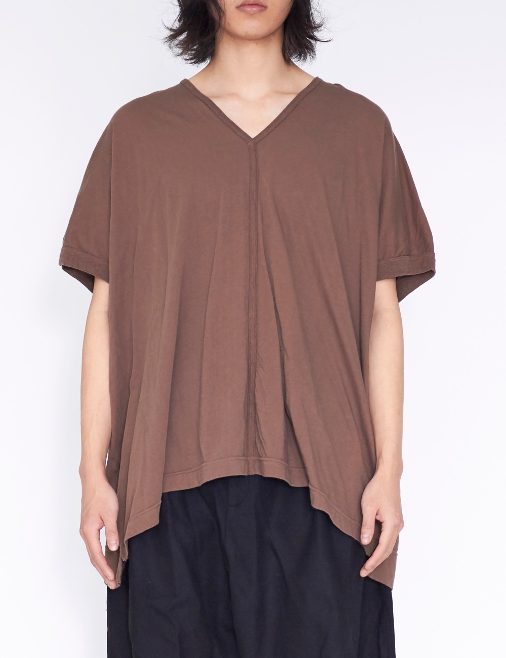 WIDE FIT V NECK TEE_TAUPE