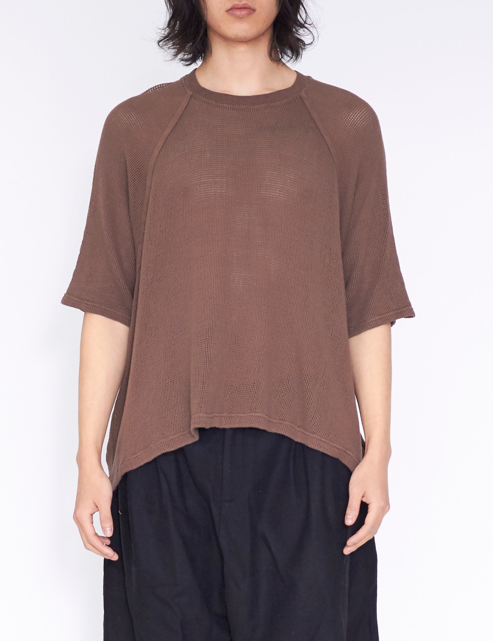 WIDE FIT MESH TEE_TAUPE