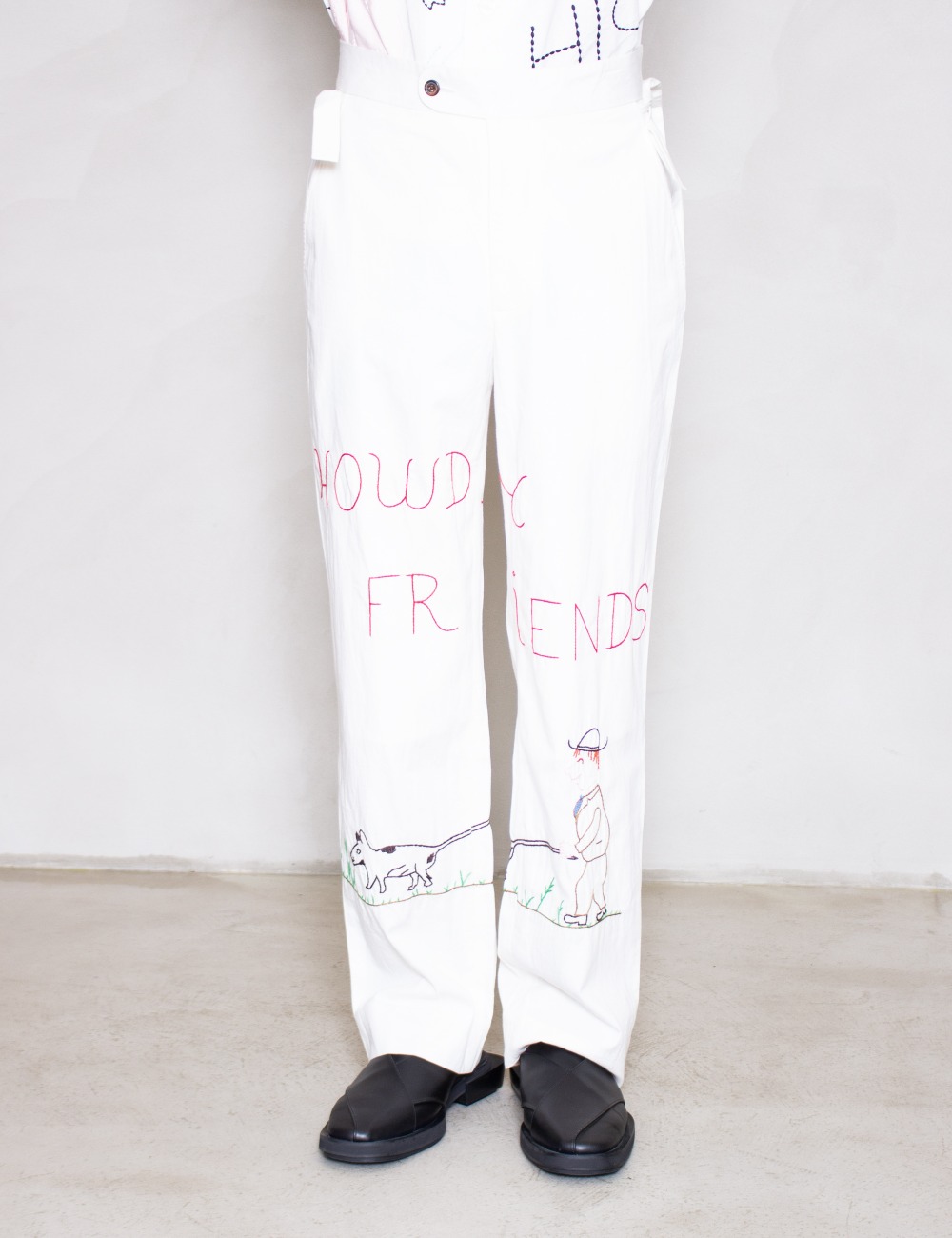 HOUDY FRIENDS TROUSERS_WHITE