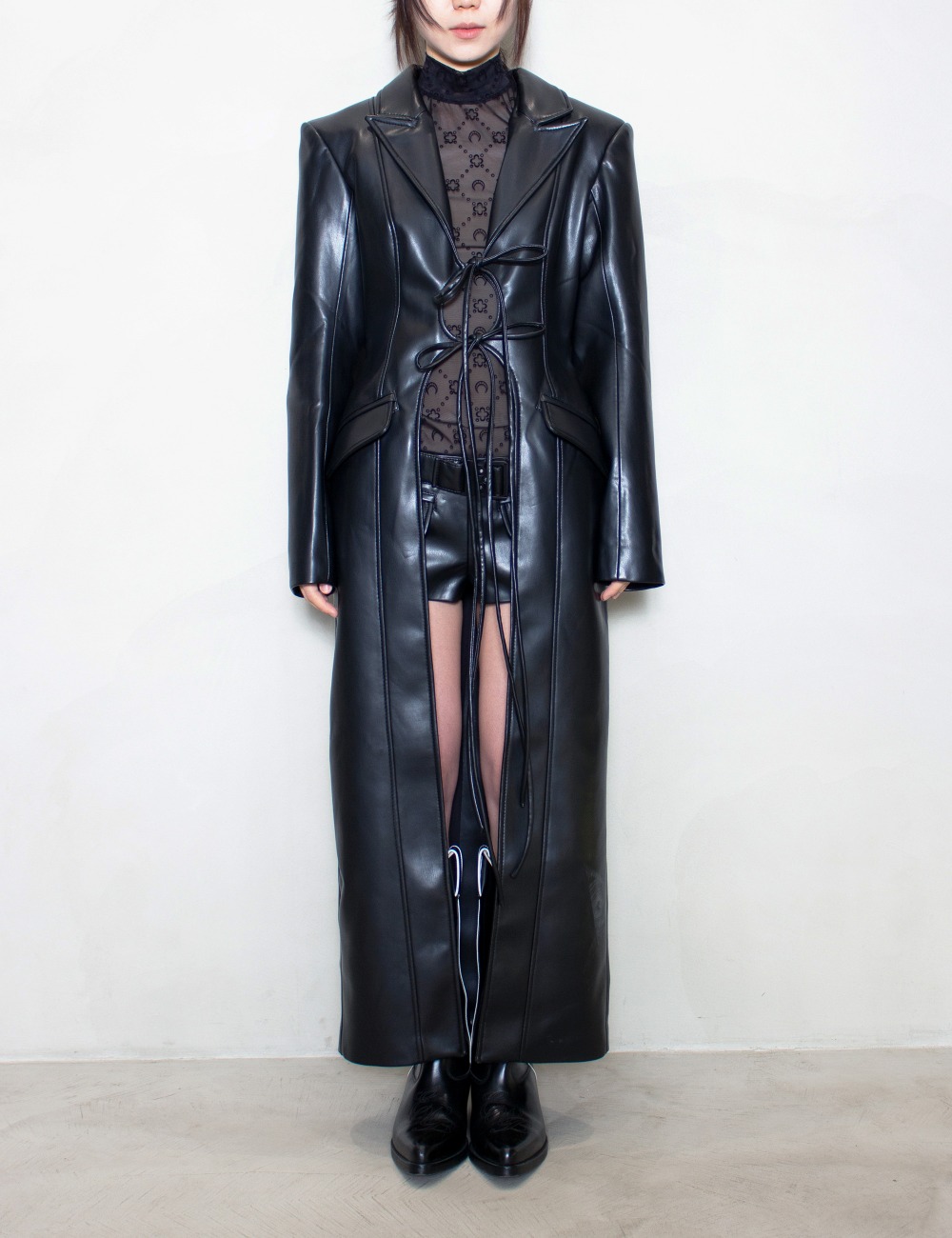 SERIAL TRENCH_BLACK LEATHER