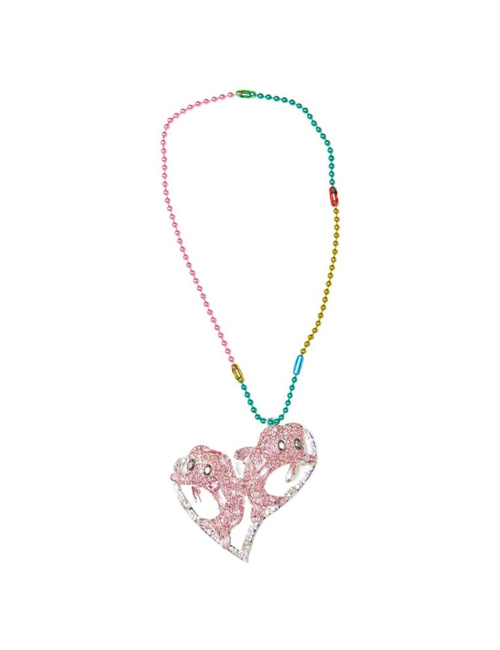 DOLPHIN HEART NECKLACE_PINK