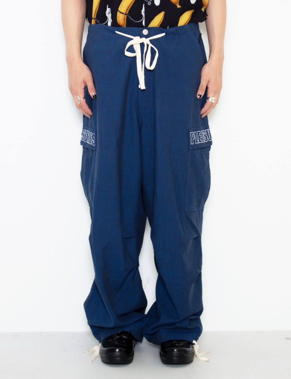 VISITOR WIDE FIT CARGO PANTS_NAVY