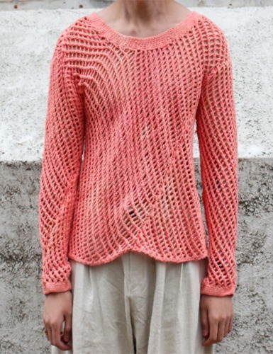 HAND DYED KNITTED LONG SLEEVE JUMPER_LIGHT RED